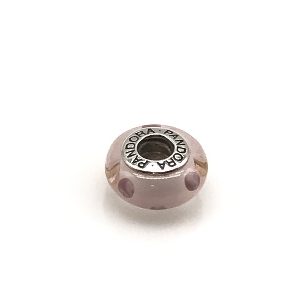 Pandora Light Pink Polka Dots Murano Charm - Picture 4 of 5